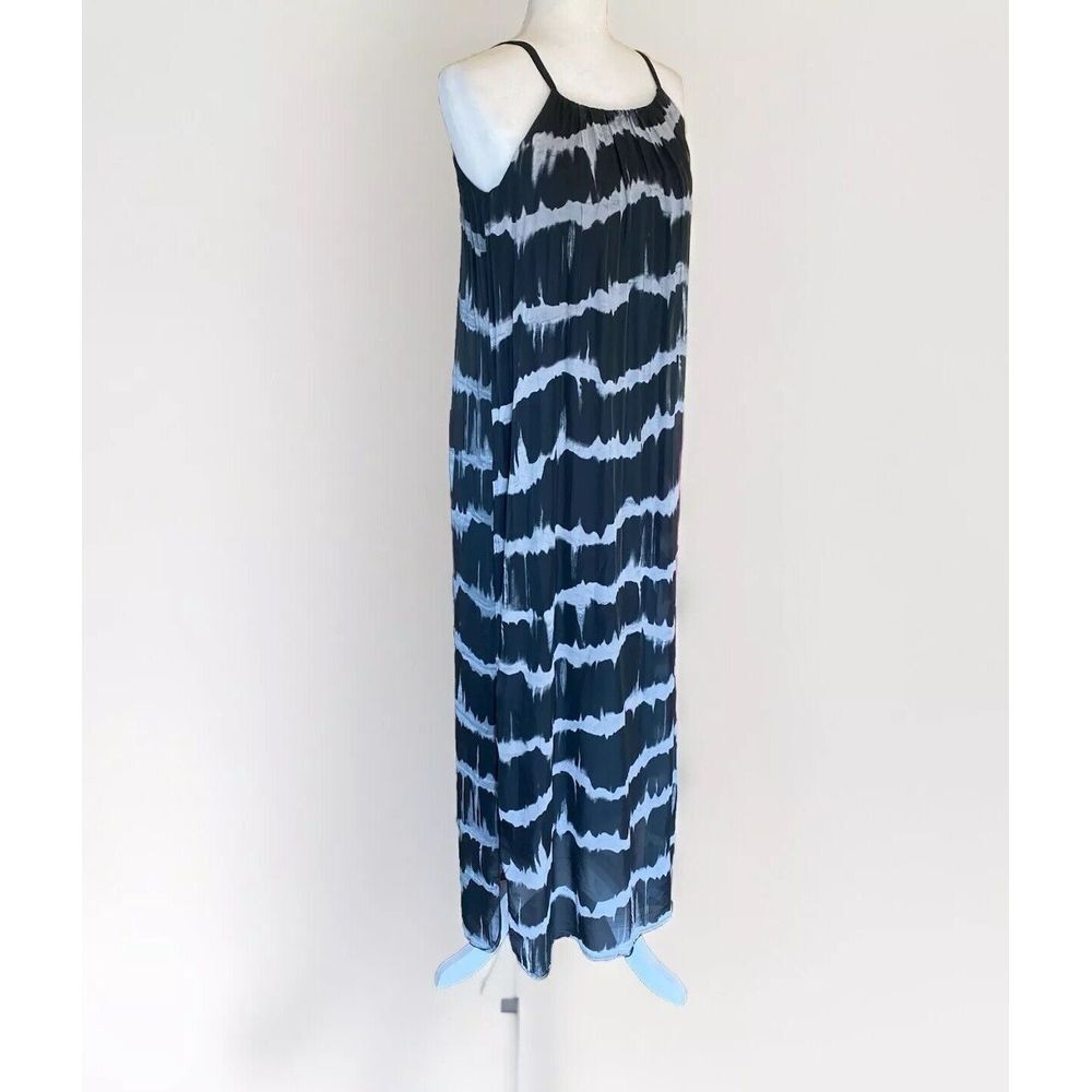 Gigi Moda 100% Silk Maxi Dress One Size S/M/L Made‎ in Italy Tie Dye Sleeveless